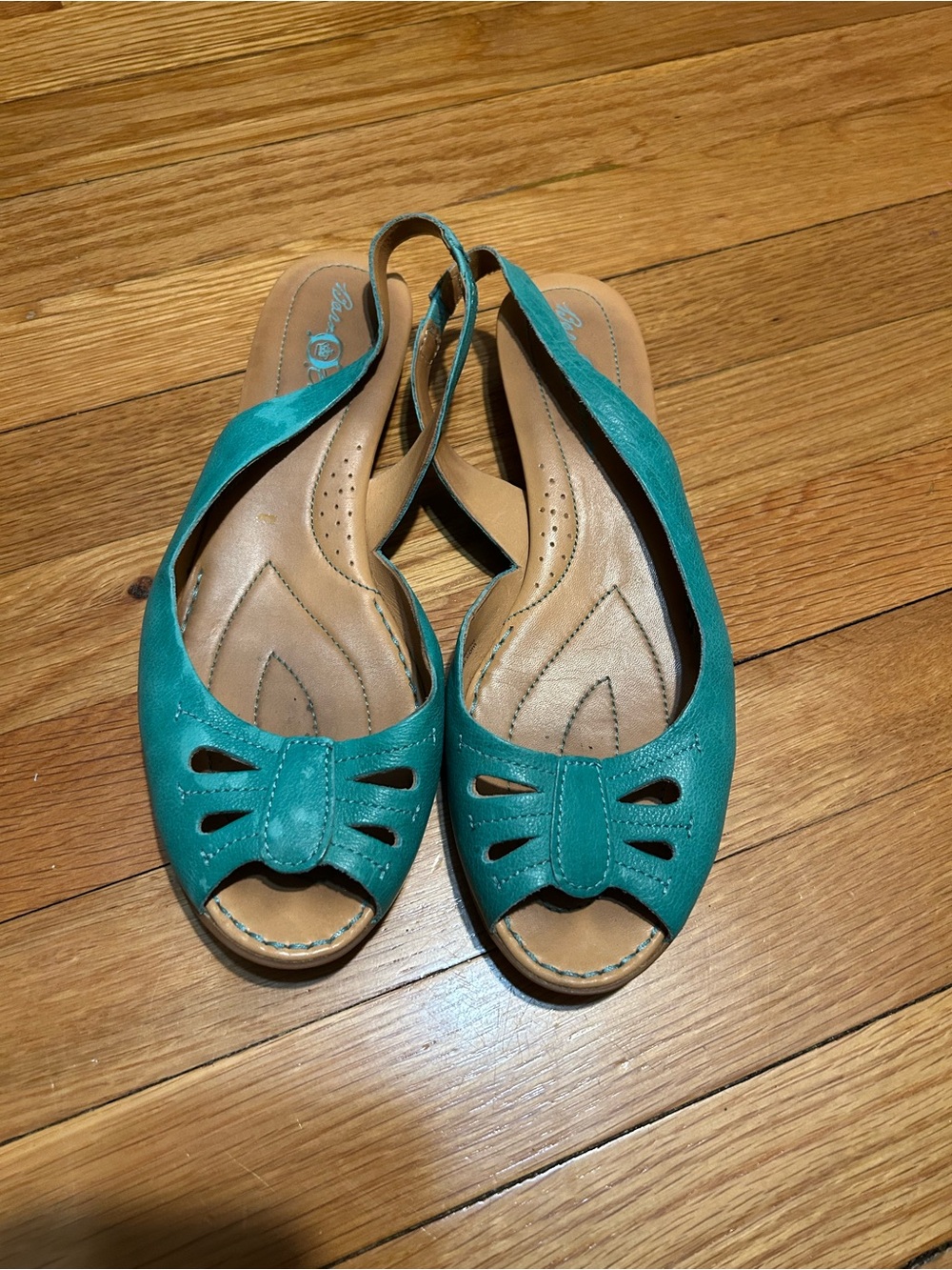 Born Teal Open-Toe Slingback Sandals